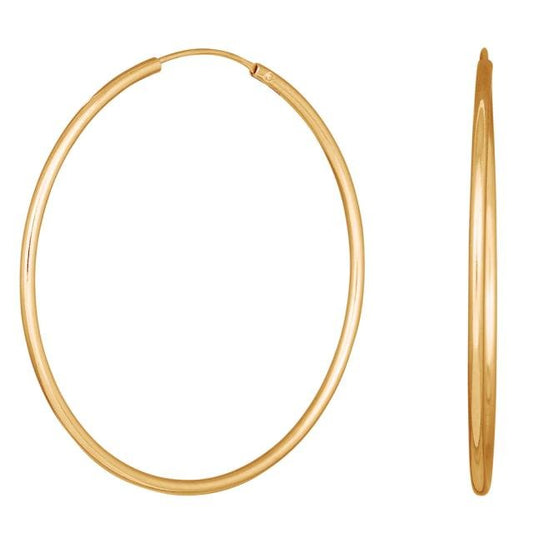 Forgyldt sølv creol 40mm HOOPS52 - Urma.dk