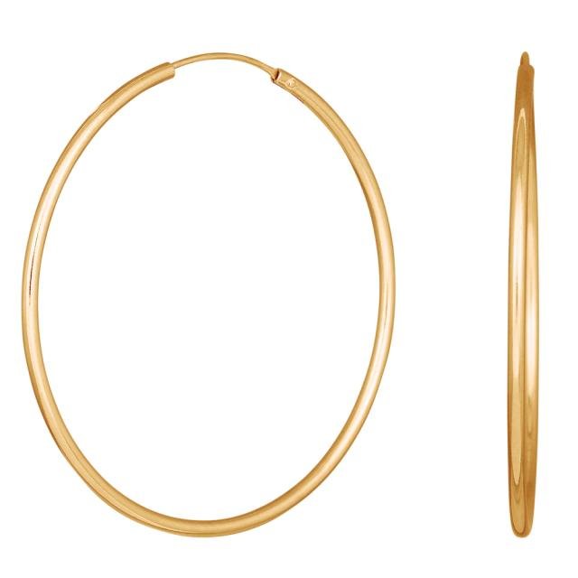 Forgyldt sølv creol 40mm HOOPS52 - Urma.dk