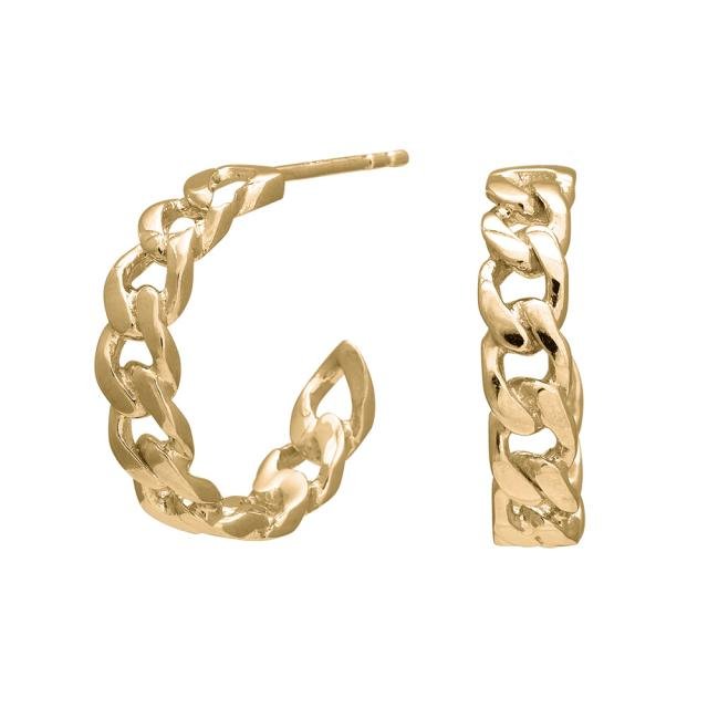 Forgyldt sølv creoler PANZER52 20mm - Urma.dk