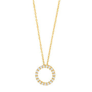 Forgyldt sølv halskæde cirkel 14mm OBINOR - Urma.dk