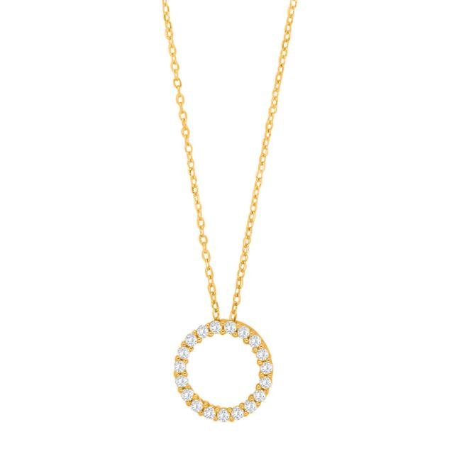 Forgyldt sølv halskæde cirkel 14mm OBINOR - Urma.dk