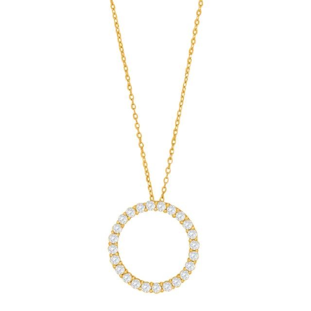 Forgyldt sølv halskæde cirkel 20mm OBINOR - Urma.dk