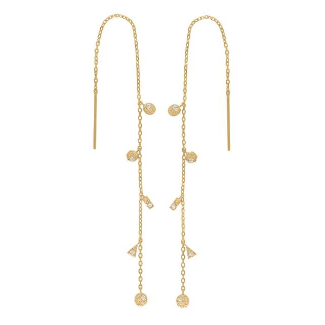 Forgyldt sølv ørehænger GWENNOR 13cm - Urma.dk