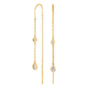 Forgyldt sølv ørehængere 2cz LINENOR - Urma.dk