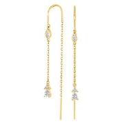 Forgyldt sølv ørehængere 5cz LINENOR - Urma.dk