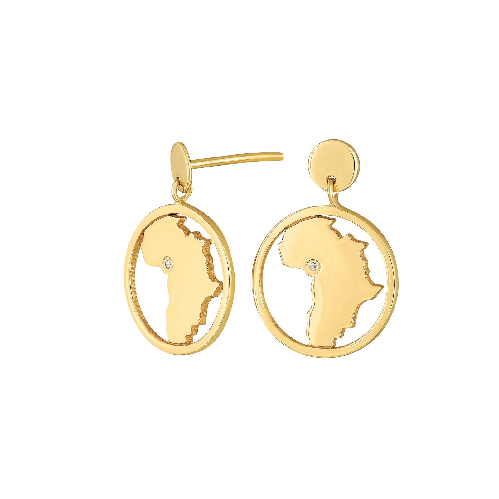 Forgyldt Sølv ørehængere AFRICA LOH 15mm. - Urma.dk