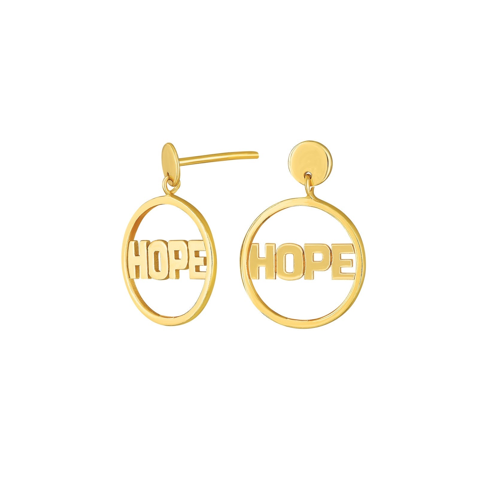 Forgyldt Sølv ørehængere HOPE LOH 15mm - Urma.dk