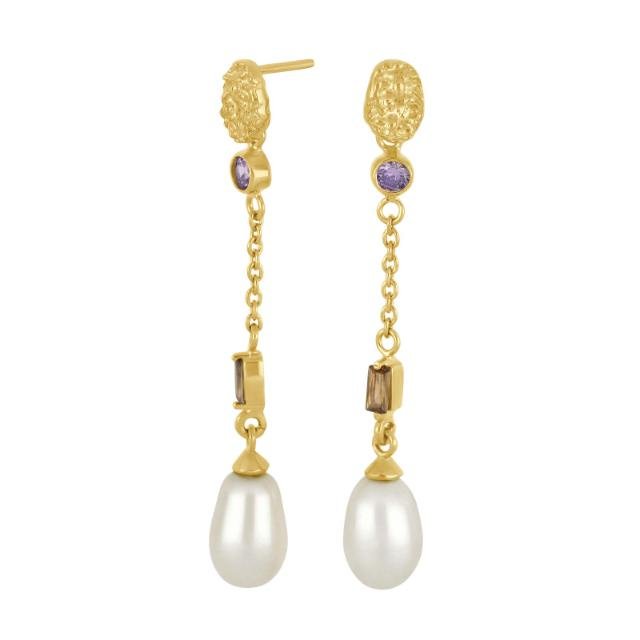 Forgyldt sølv ørehængere ICE52 - Urma.dk