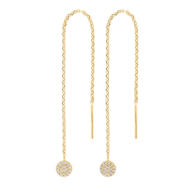 Forgyldt sølv ørekæder m/cirkel HAYLEYNOR - Urma.dk
