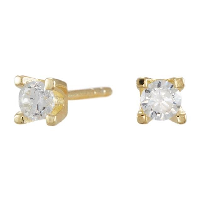 Forgyldt sølv øreringe 4 grabber med 3,5mm cz - Urma.dk