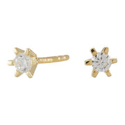 Forgyldt sølv øreringe 6 grabber med 2,5mm cz - Urma.dk