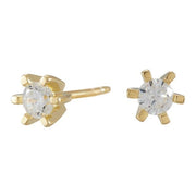 Forgyldt sølv øreringe 6 grabber med 3mm cz - Urma.dk