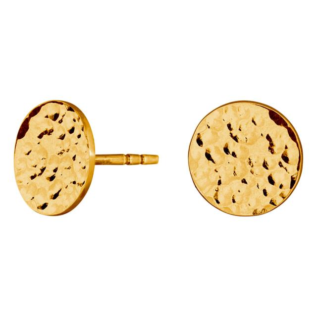 Forgyldt sølv øreringe TWO - SIDED52 10mm - Urma.dk