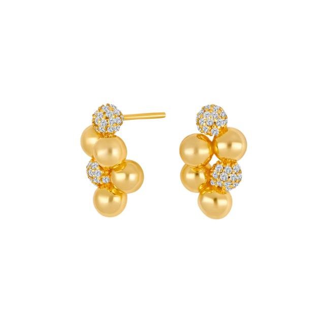 Forgyldt sølv ørestikker 6 OLINANOR - Urma.dk