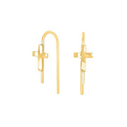 Forgyldt sølv ørestikker BUY52 kors - Urma.dk