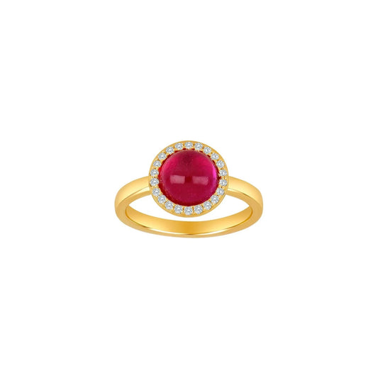 Forgyldt sølv ring OFELIANOR pink - Urma.dk