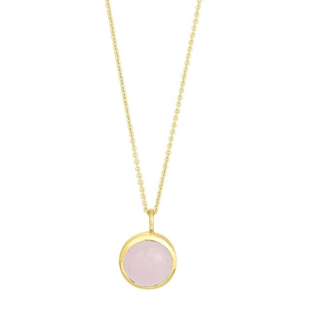 Forgyldt sølv vedhæng SWEETS52 rosa quartz 11mm - Urma.dk