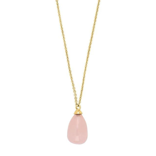 Forgyldt sølv vedhæng SWEETS52 rosa quartz - Urma.dk