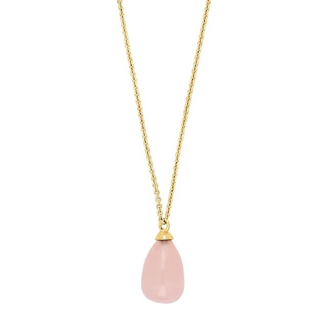 Forgyldt sølv vedhæng SWEETS52 rosa quartz - Urma.dk