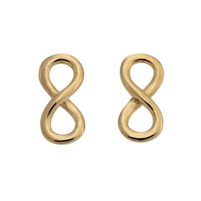 Forgyldt sølvørestik ETERNITY52, uendelighedstegn - Urma.dk