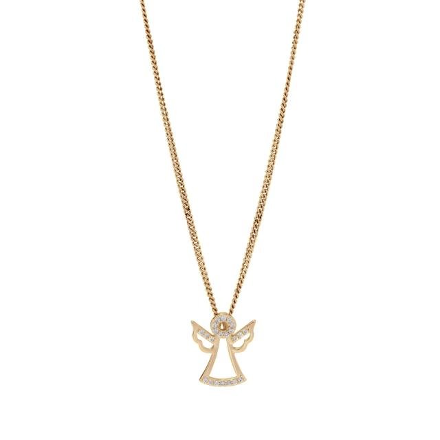Forgyldt sølvvedhæng Engel m/kæde - Urma.dk
