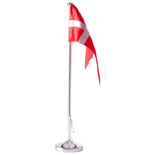 Forkromet flagstang m. blank fod, 38,5 cm - Urma.dk