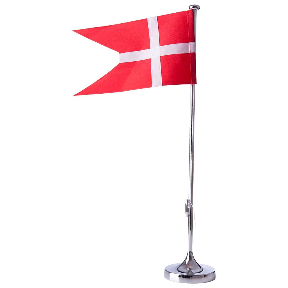 Forkromet flagstang m. blank fod, 40 cm - Urma.dk