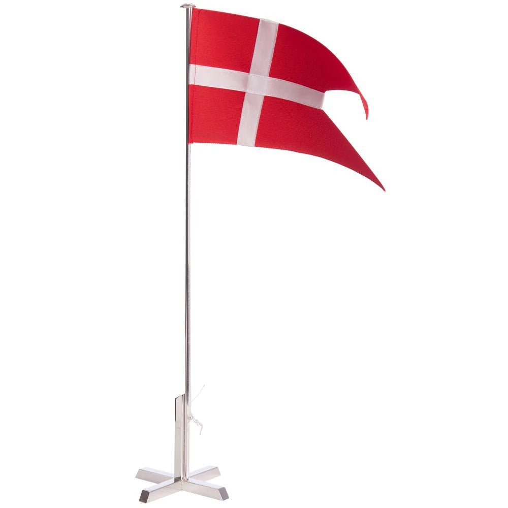 Forsølvet flagstang m. krydsfod 40 cm - Urma.dk
