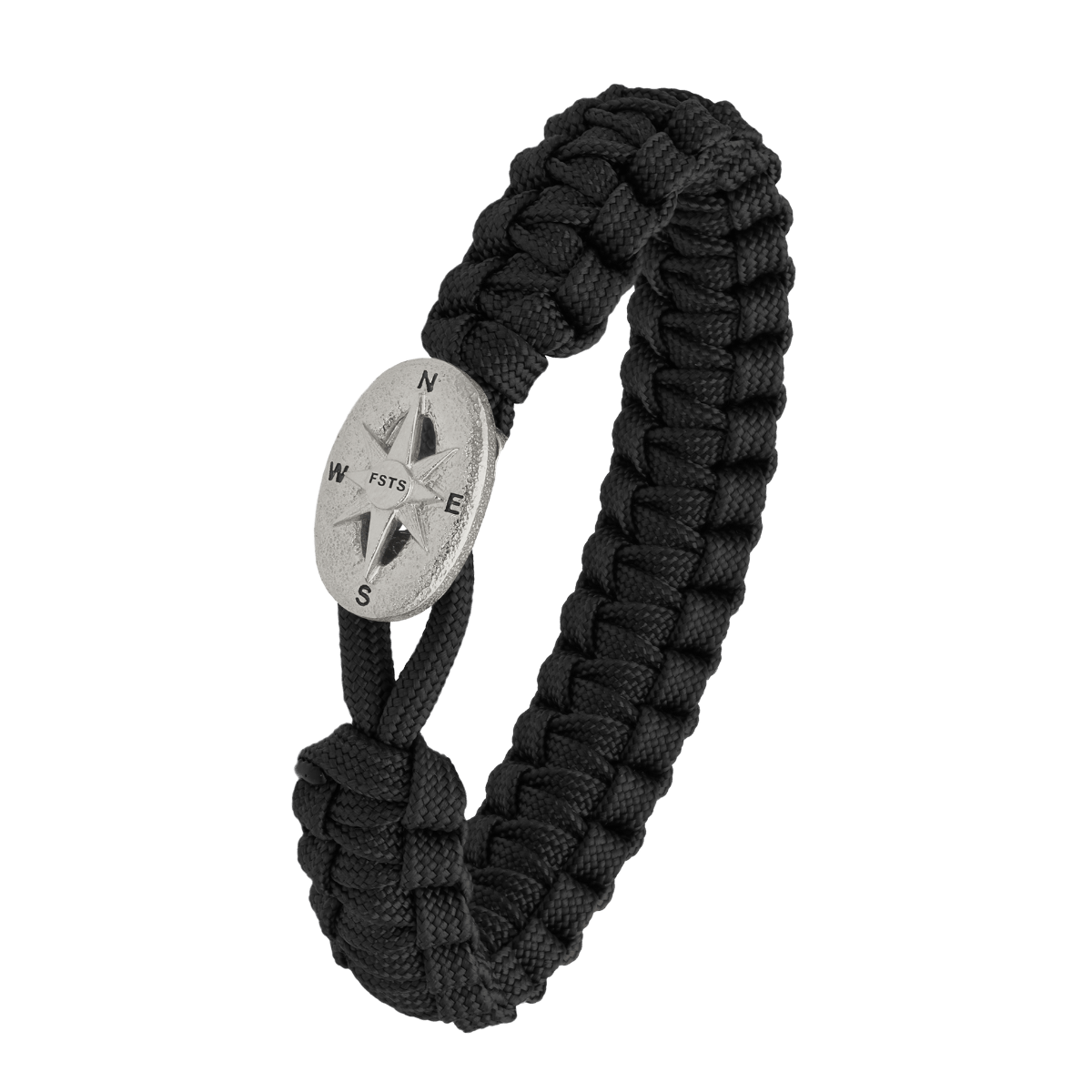 FSTS sort armbånd m sølv lås 09 - Urma.dk