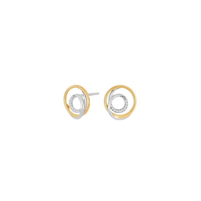 14kt. guldørestikker m. 0,04ct TW/SI