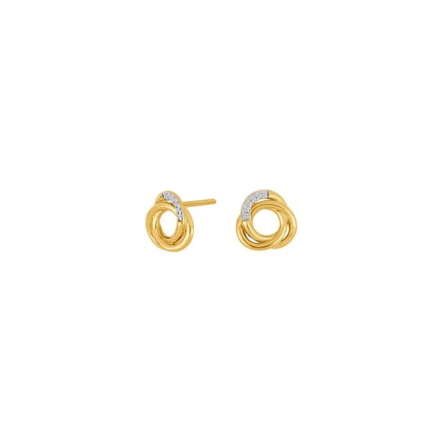 14kt. guldørestikker m. 0,02ct TW/SI