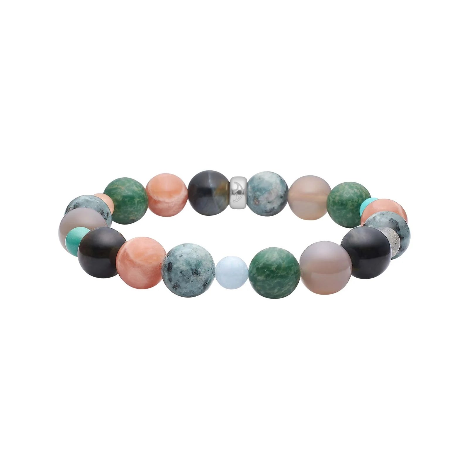 Grå agate, sol sten, tiger øje, howlite, jasper, labradorit, quatz armbånd - Urma.dk