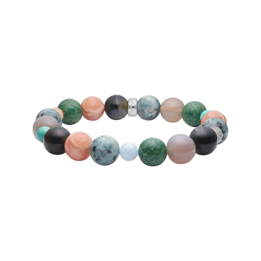 Grå agate, sol sten, tiger øje, howlite, jasper, labradorit, quatz armbånd - Urma.dk