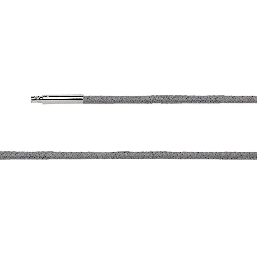 Grå bomuldssnor med vokset 925/ - Bajonet lås - Urma.dk