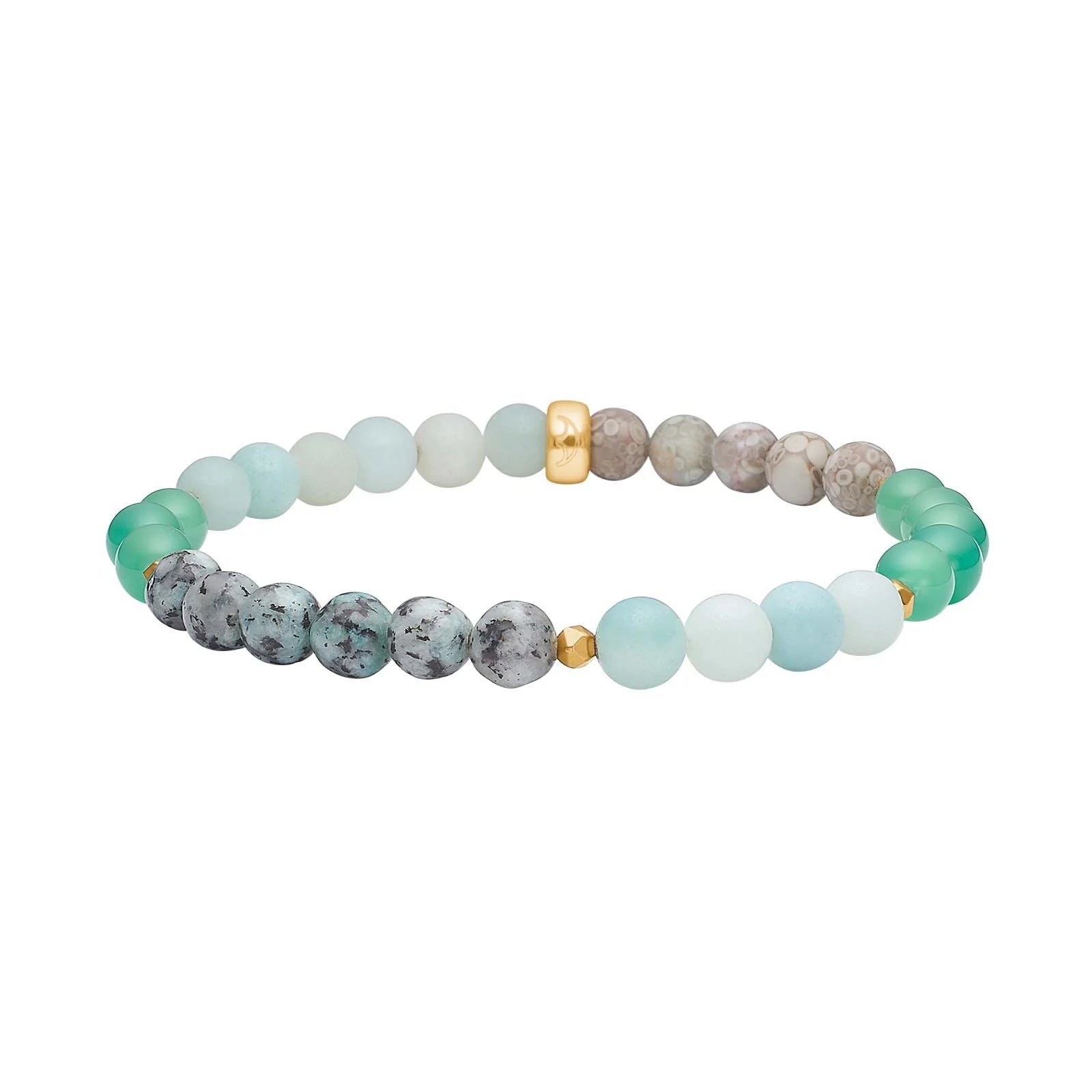 Grøn aventurin, jasper, amazonite armbånd 5mm - Urma.dk