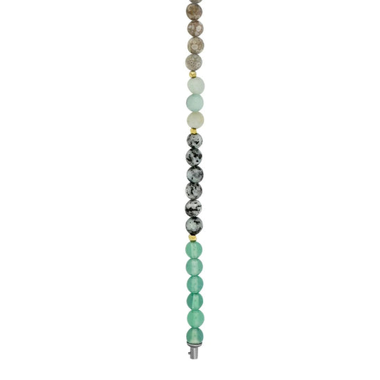 Grøn aventurin, jasper, amazonite system - kæde 5mm - Urma.dk
