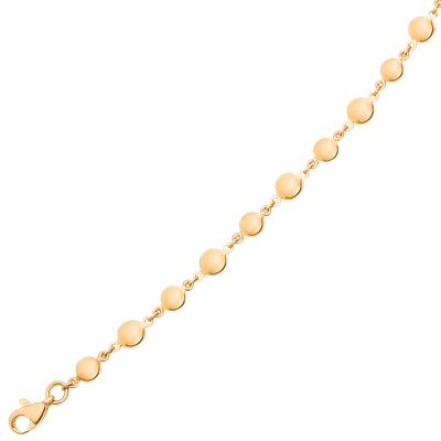 Halskæde i 8 karat guld med flade kugler. 