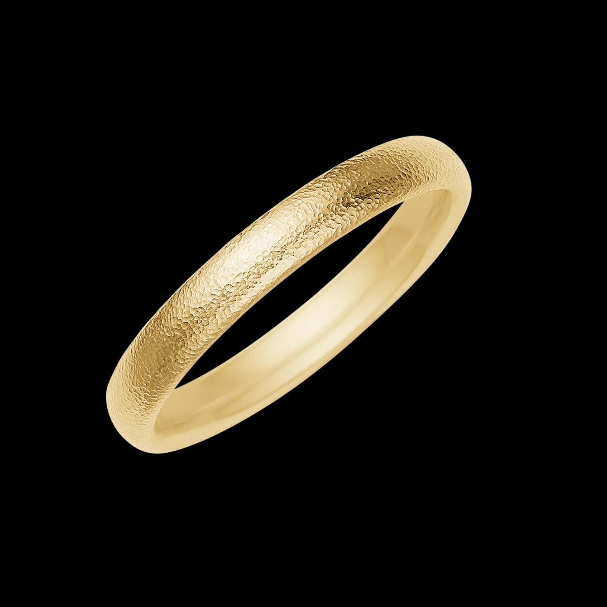 Ring i 14 karat med hamret overflade - 3,5 mm
