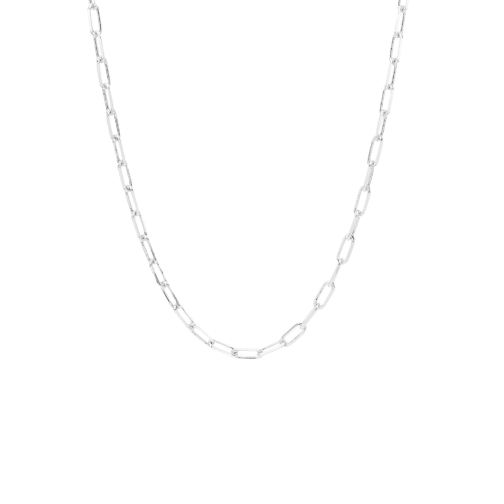 Halskæde 10mm led, 45 cm, sølv