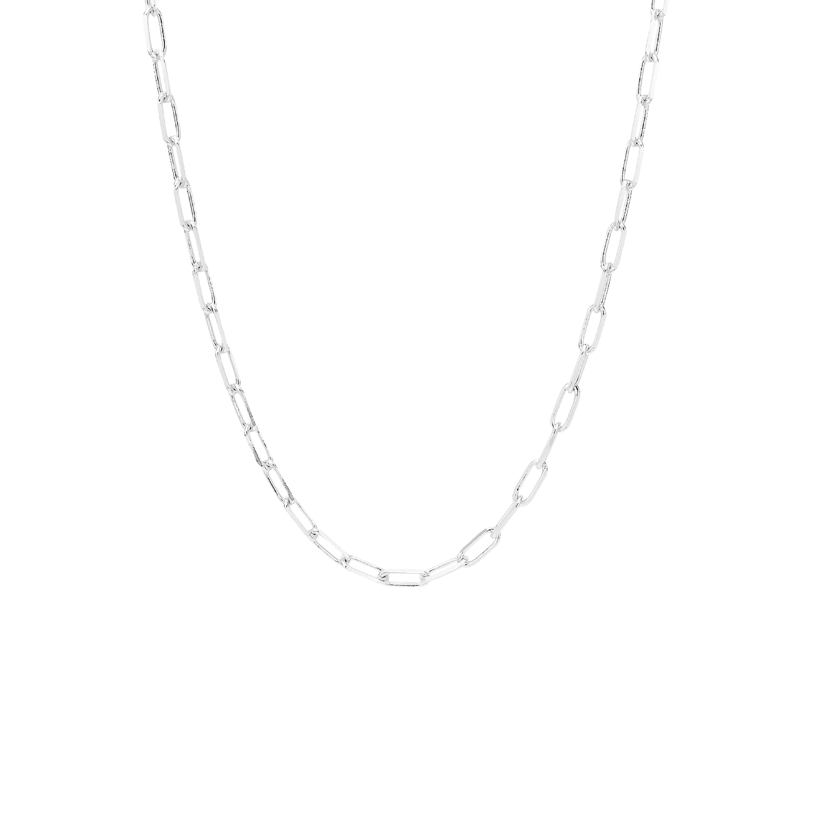 Halskæde 10mm led, 45 cm, sølv
