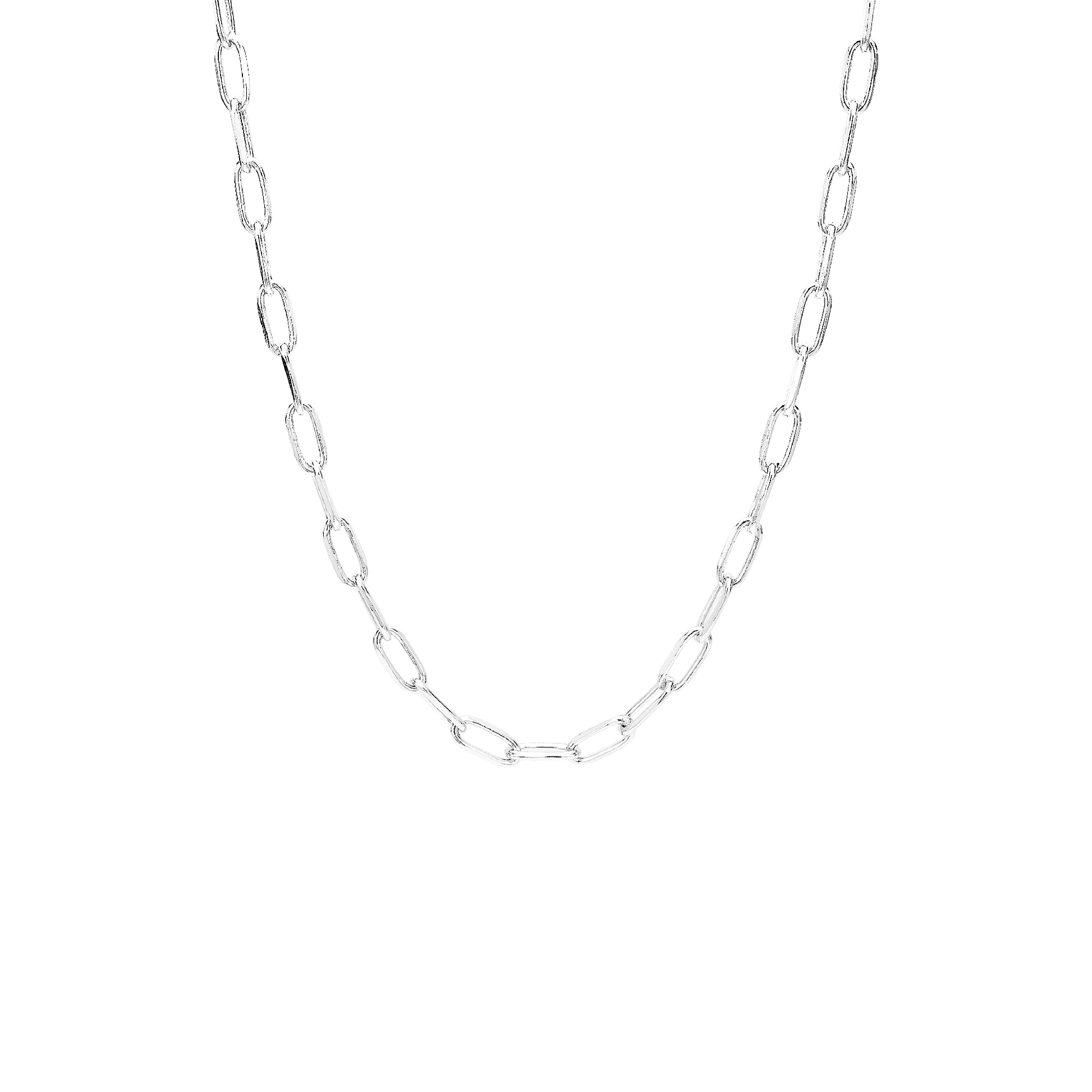 Halskæde 12mm led, 45cm, sølv