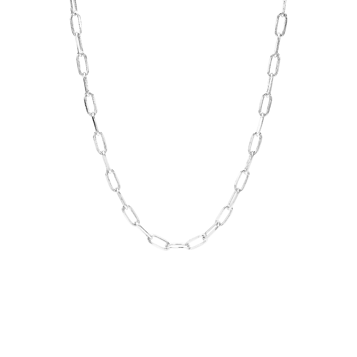 Halskæde 12mm led, 45cm, sølv