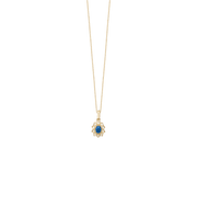 Halskæde, 8k, Safir/Diamanter