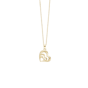 Halskæde 8kt, 3-hjerter, 45 cm