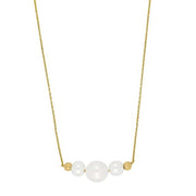 Halskæde 9 karat guld, m/ fvk. perler - 42 cm - Urma.dk
