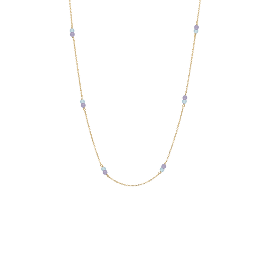 Halskæde, Amethyst/Blå Quartz, forg - Urma.dk
