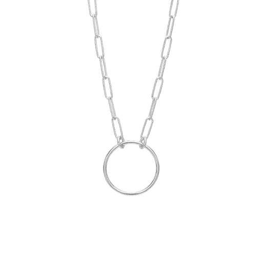 Halskæde Cirkel, 42+3 cm, sølv