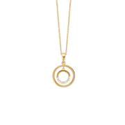 Halskæde cirkler m/10 cz, forg sølv - Urma.dk