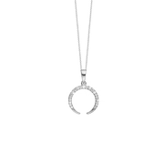 Halskæde, cz horn, 21 cz, sølv