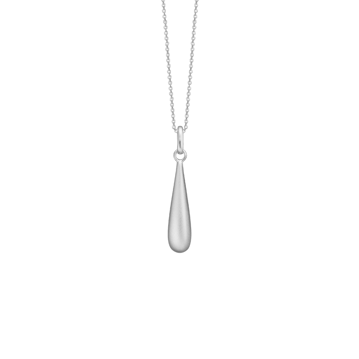Halskæde, Drop sandblast, sølv 45cm